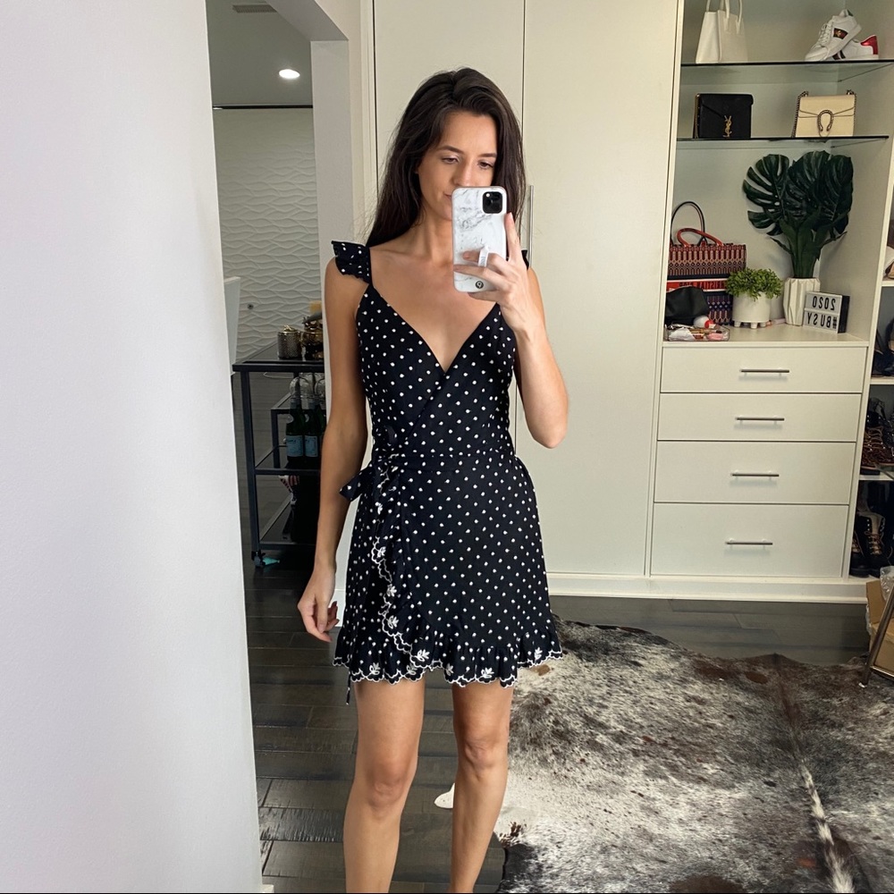 Wayf polka dot dress